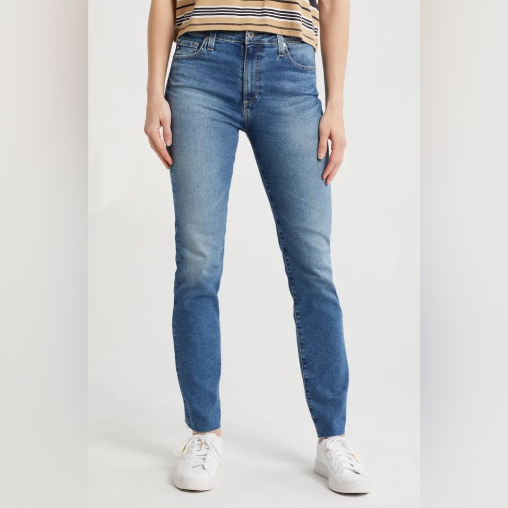 AG Jeans - Mari High Waist Raw Hem Slim Straight